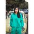 Women cropped hoodie set Green